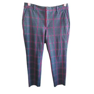 GAP Women's Plaid Pants Size 12 Slim Ankle High Rise Tartan Stretch Trouser8
